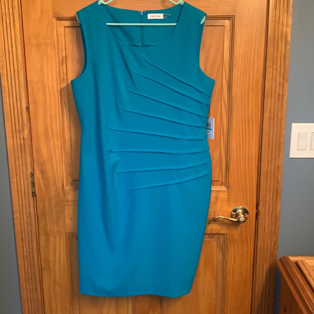 Calvin Klein teal dress